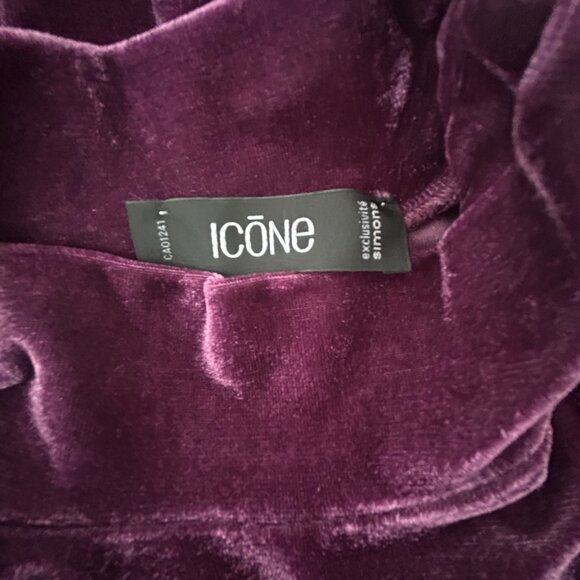 Icône (Simons) Purple Velvet Stretch Mock Neck Top – Small - Picture 7 of 9